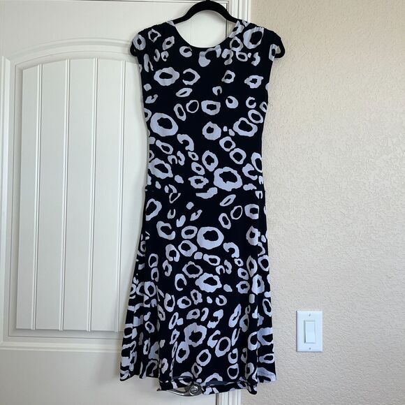 En Focus Womens Sz S Midi Career Dress Black White - Picture 3 of 3